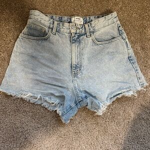 Cotton On Light Blue Frayed Jean Shorts